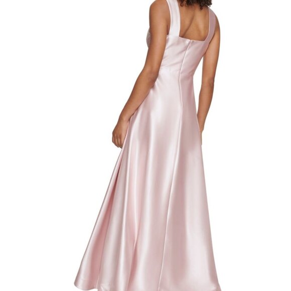 NWT Eliza J Satin A Line Ball Gown Dress Color Blush Pink - Picture 5 of 11